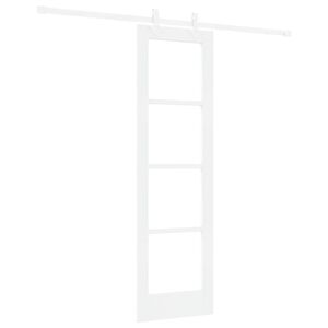 vidaXL Schiebet&uuml;r Wei&szlig; 61 x 198,5 cm Massivholz Kiefer und Glas