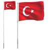 vidaXL Flagge der Türkei mit Mast 5,55 m Aluminium