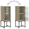 vidaXL Beistellschrank mit Glast&uuml;r Sonoma-Eiche 35x37x100 cm