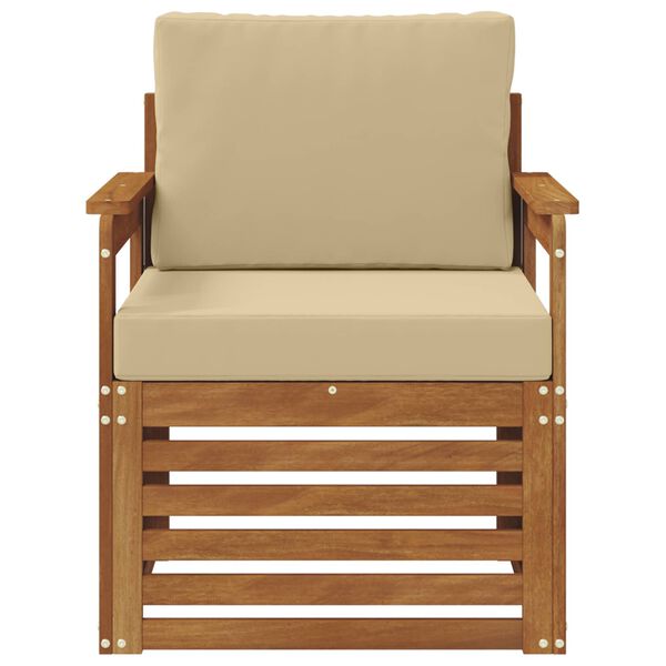 vidaXL Outdoor-Sofagarnitur Massives Akazienholz und Polyester Natur