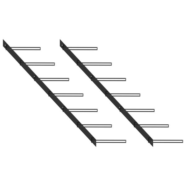 vidaXL Wand-Weinregale für 14 Flaschen 2 Stk. Schwarz Metall