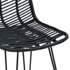 vidaXL Barstuhl 2 pcs Schwarz 44,5 x 54,5 x 97,5 cm Rattan und Eisen