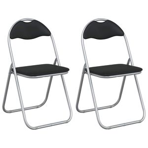 vidaXL Klappstuhl 2 St&uuml;ck Schwarz und Grau 48 x 43,5 x 81 cm