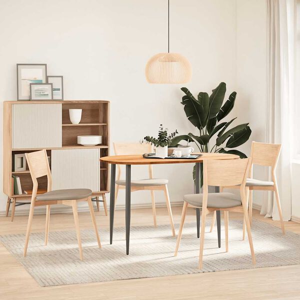 vidaXL Tischplatte Hellbraun 120x60x2 cm Massivholz Eiche Oval