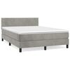 vidaXL Boxspringbett mit Matratze Hellgrau 140x200 cm Samt