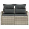 vidaXL Garten-Sofa mit Kissen 120 x 62 x 69 cm Poly-Rattan
