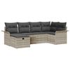 vidaXL Garten-Sofa-Set mit Kissen 6 pcs Hellgrau Poly Rattan
