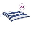 vidaXL Stuhlkissen 2 Stk. Blau & Wei&szlig; Gestreift 40x40x7 cm Stoff