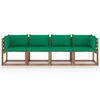 vidaXL Garten-Palettensofa 4-Sitzer mit Kissen Kiefernholz