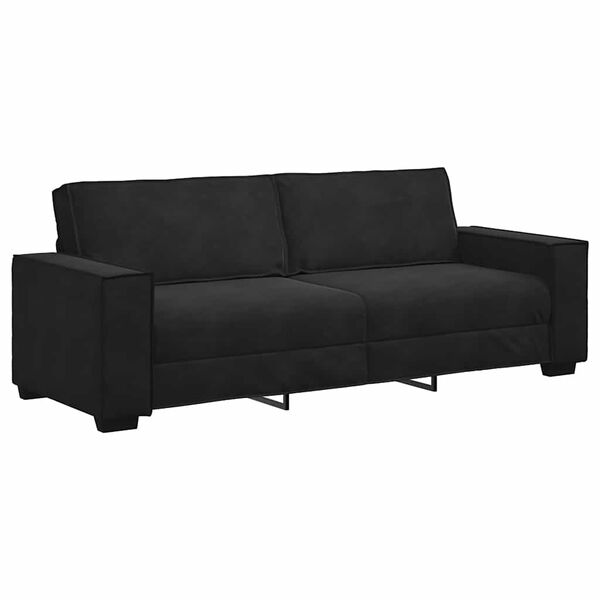 vidaXL 3-Sitzer-Sofa Schwarz 180 cm Samt