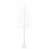 vidaXL Birken-Weihnachtsbaum Wei&szlig; 25 x 25 x 240 cm Kunststoff 493 LEDs
