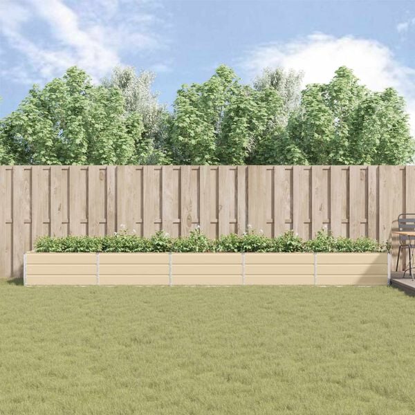 vidaXL Pflanzk&uuml;bel Elfenbein 195 x 100 x 45 cm Verzinkter Stahl