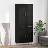 vidaXL Highboard Schwarz Eichen-Optik 69,5 x 34 x 180 cm Holzwerkstoff