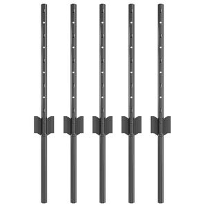 vidaXL Eingebetteter Zaunpfosten 5 pcs Grau 80 cm