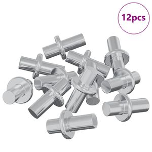 vidaXL Regalstecker 12 pcs Silber 8,6 x 8,6 x 14,6 mm Stahl