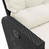 vidaXL 3tlg. Garten-Sofagarnitur mit Kissen L-Form Schwarz Poly Rattan