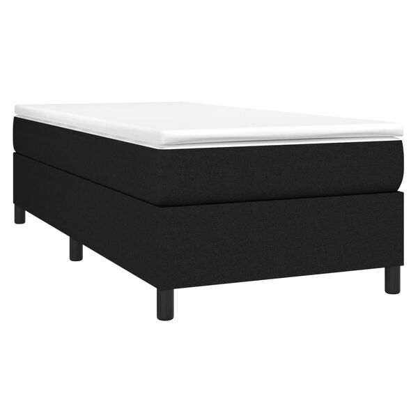 vidaXL Boxspringbett mit Matratze Schwarz 90x200 cm Stoff