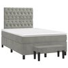 vidaXL Boxspringbett mit Matratze Hellgrau 120x190 cm Samt