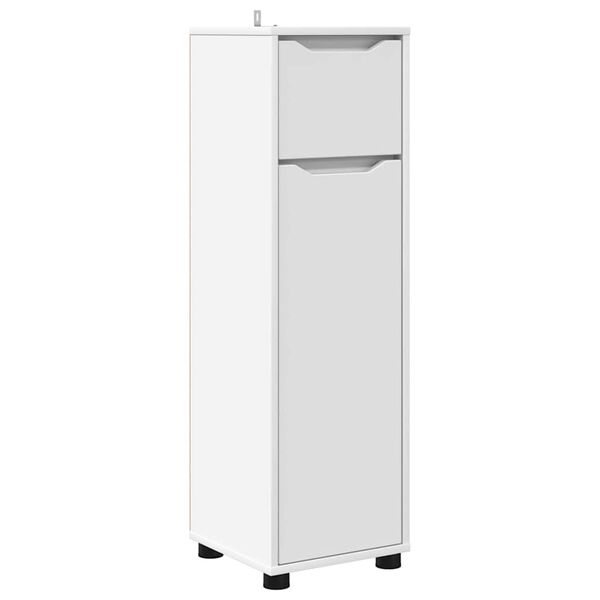 vidaXL Badezimmerschrank mit T&uuml;r Wei&szlig; 30,5 x 30 x 101 cm Holzwerkstoff