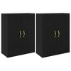 vidaXL Wandschrank 2 Stk. Schwarz Eichen-Optik 69,5 x 34 x 90 cm
