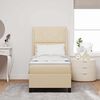 vidaXL Boxspringbett mit Matratze mit Kopfteil Creme 90 x 190 cm Stoff