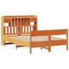 vidaXL Massivholzbett mit Regal ohne Matratze Wachsbraun 140x200 cm