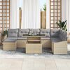 vidaXL Garten-Sofa-Set mit Kissen 9 pcs Beige und Hellgrau