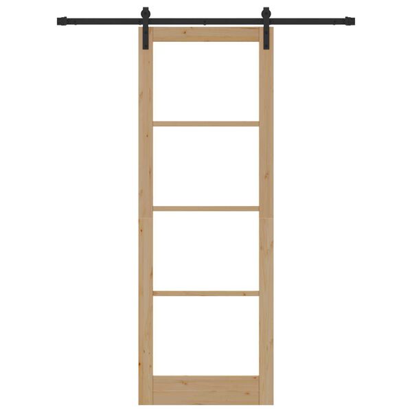 vidaXL Schiebet&uuml;r ORKDAL Nat&uuml;rlich und Schwarz 83 x 232 cm