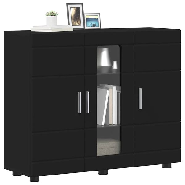 vidaXL Holzschrank Schwarz 88,5 x 30,5 x 73 cm Holzwerkstoff