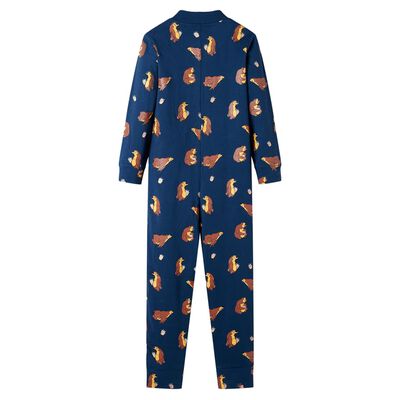 Kinder-Schlafanzug Einteiler Jeansblau 104