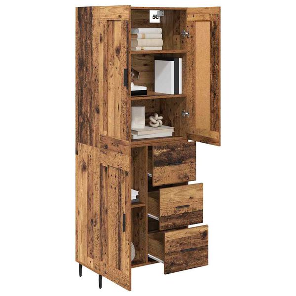 vidaXL Highboard mit Schubladen 2 pcs Altholz Holzwerkstoff