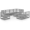 vidaXL 9-tlg. Garten-Lounge-Set Grau Massivholz Kiefer