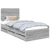 vidaXL Bettrahmen Graues Sonoma 90 x 200 cm Ingenieurs Holz