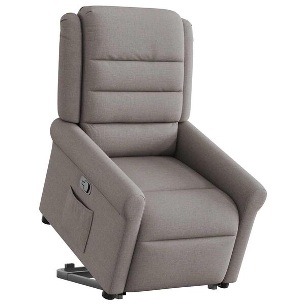 vidaXL Relaxsessel mit Aufstehhilfe Taupe Stoff