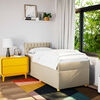 vidaXL Boxspringbett mit Matratze Creme 90x190 cm Stoff