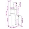 vidaXL Küchenbuffet mit Regal mit Tür 2 pcs Altholz 60 x 50 x 180 cm