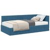 vidaXL Eckbettgestell mit Matratze 2 stk. Blau 90 x 200 cm Samt