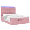 vidaXL Ottoman-Bett mit Matratzen & LEDs Rosa 140x190 cm Samt