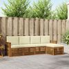 vidaXL Sofagarnituren 5 pcs Natur und Creme Massivholz Akazie