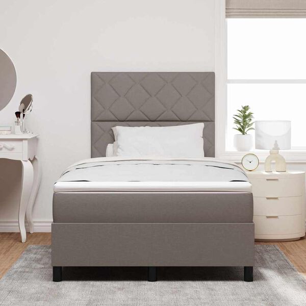 vidaXL Boxspringbett mit Matratze Taupe 120 x 190 cm Stoff