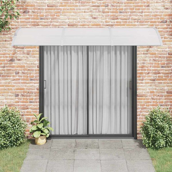 vidaXL Türvordach Grau 300x75 cm Polycarbonat
