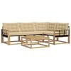 vidaXL Outdoor-Sofagarnitur 5 stk. Wei&szlig; und Beige