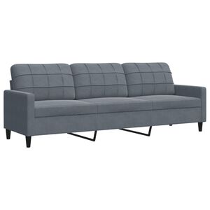 vidaXL 3-Sitzer-Sofa Dunkelgrau 210 cm Samt