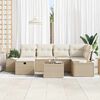 vidaXL Gartensofa-set mit Kissen 7 pcs Beige Poly-Rattan