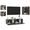 vidaXL 5-tlg. TV-Schrank-Set Grau Holzwerkstoff