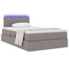 vidaXL Bett mit Stauraum und LED mit Matratze Taupe 120 x 190 cm Stoff