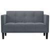 vidaXL Zweisitzer-Sofa Dunkelgrau 111 cm Samt