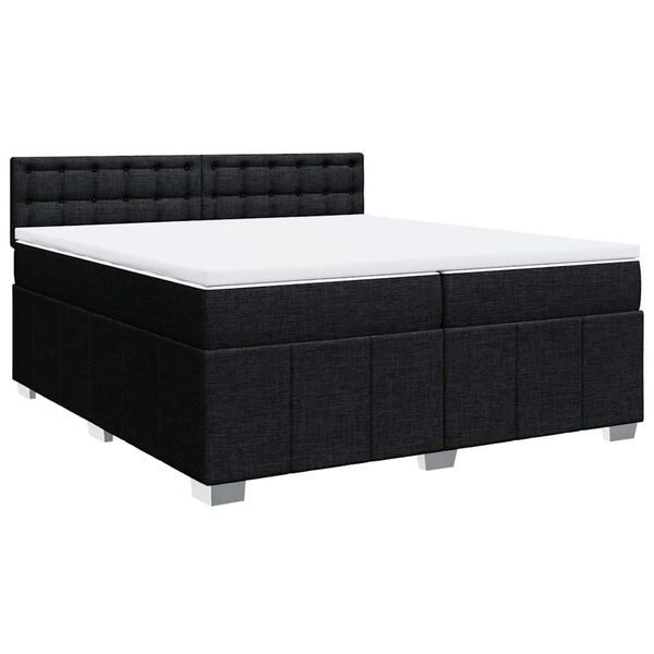 vidaXL Boxspringbett mit Matratze Schwarz 200x200 cm Stoff