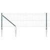 vidaXL Euro-Zaun mit Stacheln 50 x 0,4 m PVC-beschichteter Stahl Gr&uuml;n