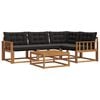 vidaXL Outdoor-Sofagarnitur mit Kissen 5 pcs Nat&uuml;rlich und Schwarz